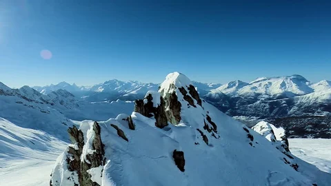 Aerial view of majestic snow mountain peak. winter landscape background: Beautiful view. #snow #view #beauty